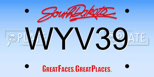 WYV39 South Dakota License Plate