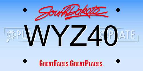 WYZ40 South Dakota License Plate
