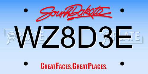 WZ8D3E South Dakota License Plate