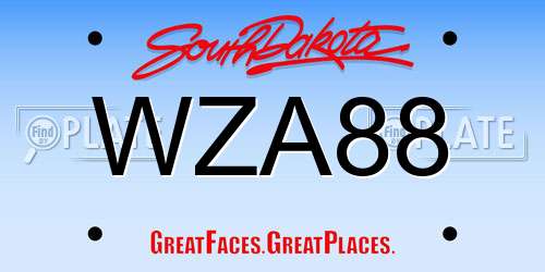 WZA88 South Dakota License Plate