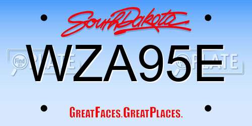 WZA95E South Dakota License Plate