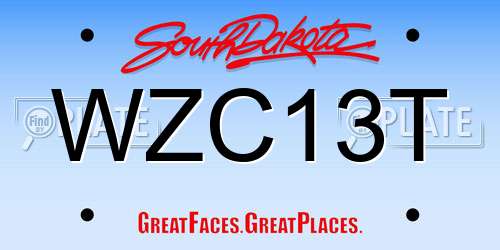 WZC13T South Dakota License Plate