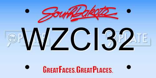 WZCI32 South Dakota License Plate