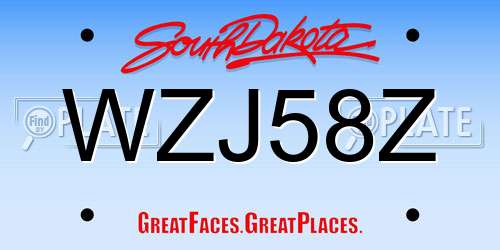 WZJ58Z South Dakota License Plate