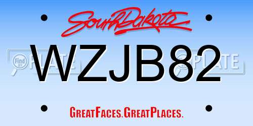 WZJB82 South Dakota License Plate