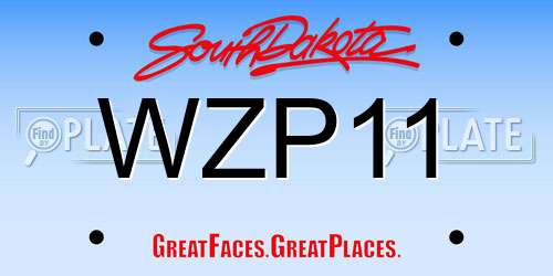 WZP11 South Dakota License Plate