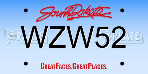 WZW52 South Dakota License Plate