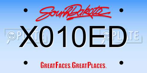 X010ED South Dakota License Plate