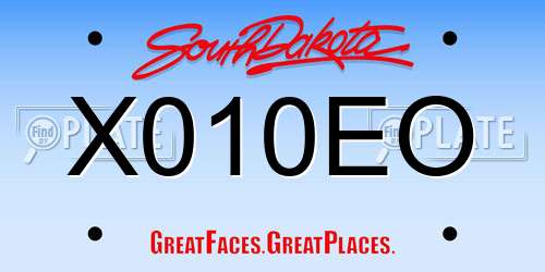 X010EO South Dakota License Plate