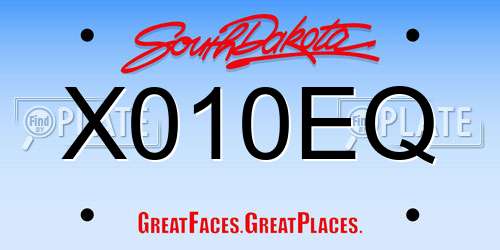 X010EQ South Dakota License Plate