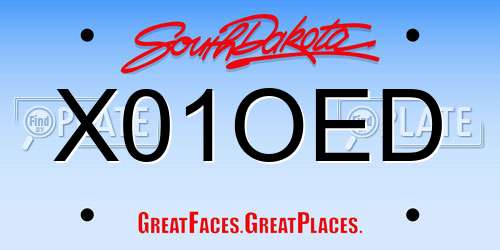 X01OED South Dakota License Plate