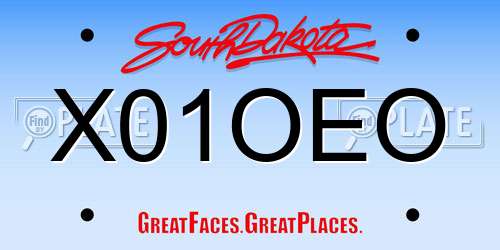 X01OEO South Dakota License Plate