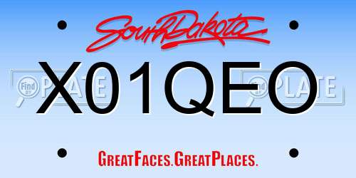 X01QEO South Dakota License Plate