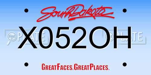 X052OH South Dakota License Plate