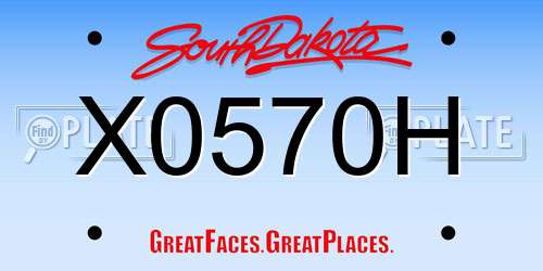 X0570H South Dakota License Plate