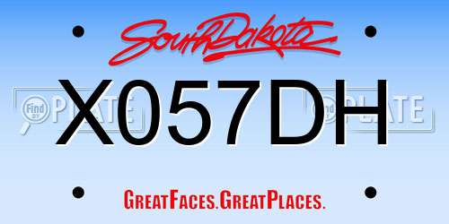 X057DH South Dakota License Plate
