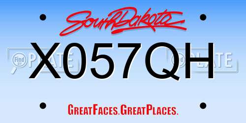 X057QH South Dakota License Plate