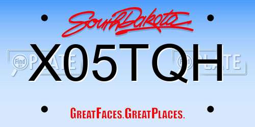 X05TQH South Dakota License Plate