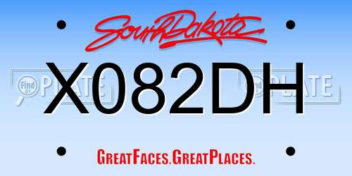 X082DH South Dakota License Plate
