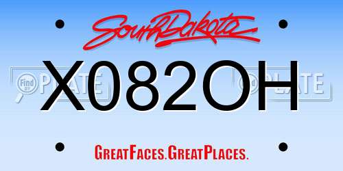 X082OH South Dakota License Plate