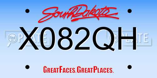 X082QH South Dakota License Plate