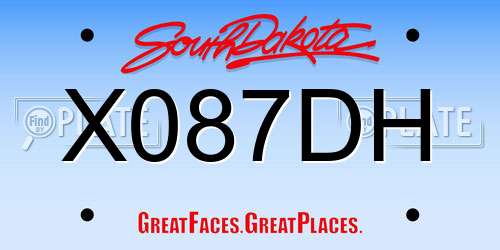 X087DH South Dakota License Plate