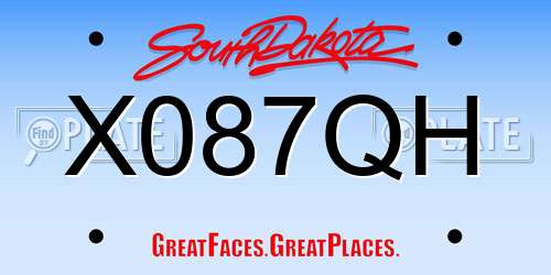 X087QH South Dakota License Plate