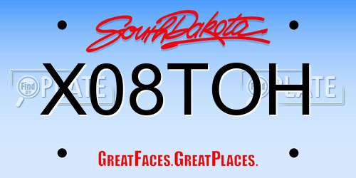 X08TOH South Dakota License Plate