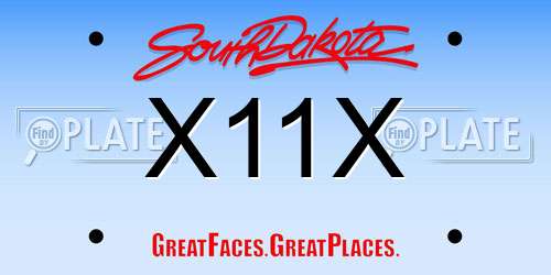 X11X South Dakota License Plate