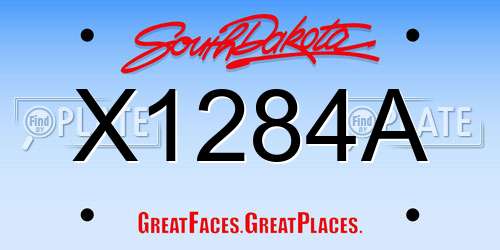 X1284A South Dakota License Plate