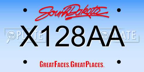 X128AA South Dakota License Plate