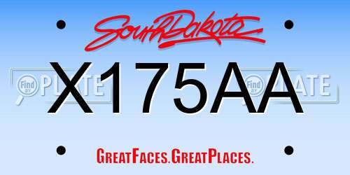 X175AA South Dakota License Plate