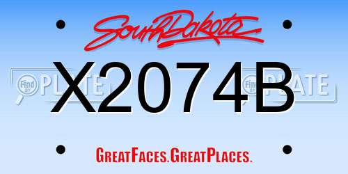 X2074B South Dakota License Plate