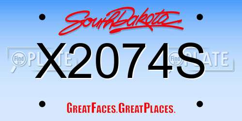 X2074S South Dakota License Plate