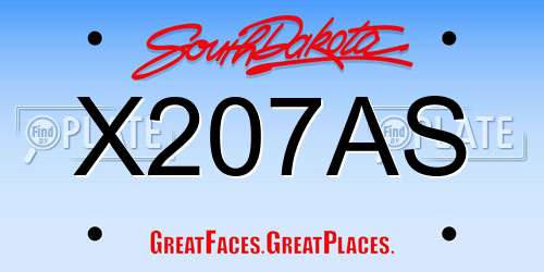 X207AS South Dakota License Plate