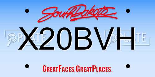 X20BVH South Dakota License Plate