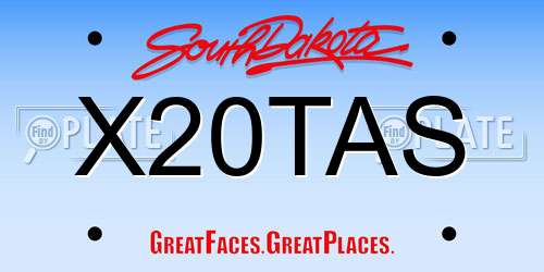 X20TAS South Dakota License Plate