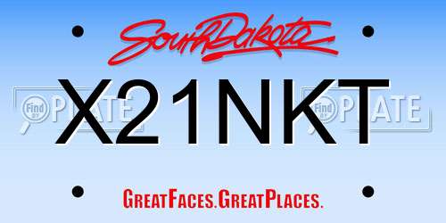 X21NKT South Dakota License Plate