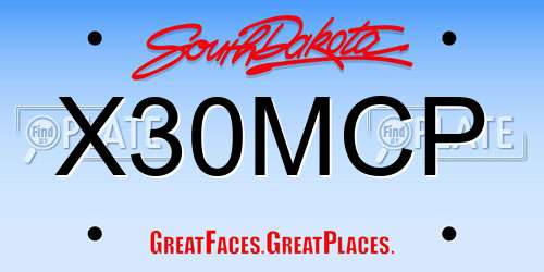 X30MCP South Dakota License Plate