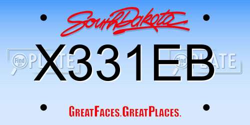X331EB South Dakota License Plate