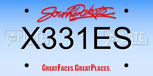 X331ES South Dakota License Plate