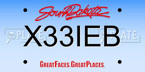X33IEB South Dakota License Plate