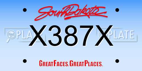 X387X South Dakota License Plate