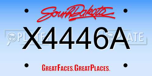 X4446A South Dakota License Plate