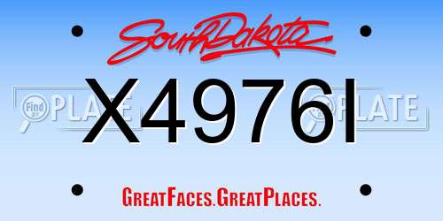 X4976I South Dakota License Plate