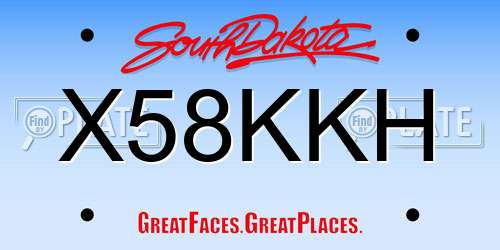 X58KKH South Dakota License Plate