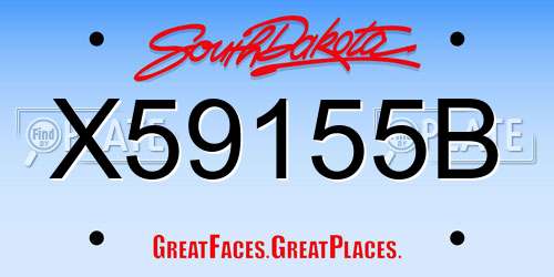 X59155B South Dakota License Plate