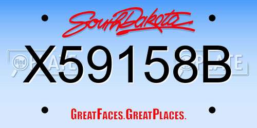 X59158B South Dakota License Plate