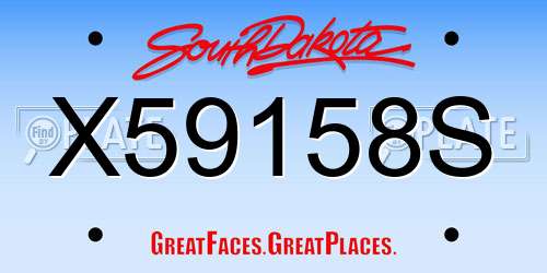 X59158S South Dakota License Plate