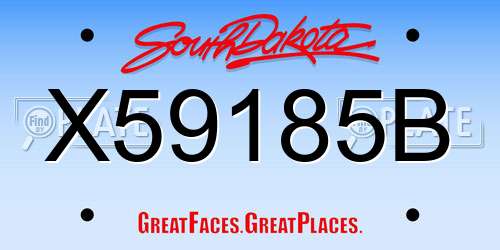 X59185B South Dakota License Plate